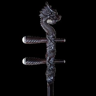 黑檀龙头二胡杆子越胡琴杆花鼓大筒赣胡担子红花梨酸枝木抛光工艺