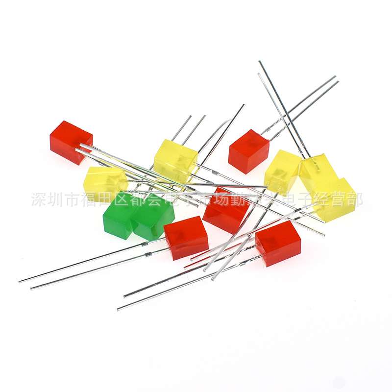 5*7*7mm方形发光二极管指示灯 5X5X7LED红发红长脚发光二极管