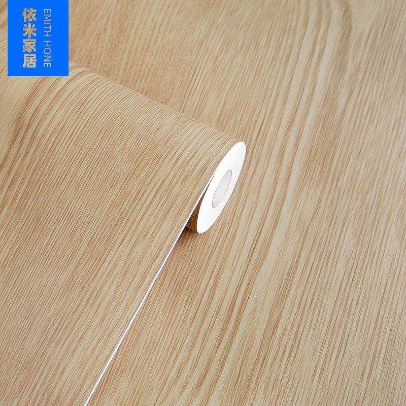 韩版PVC木纹贴纸自粘墙纸壁纸展柜家具翻新加厚带导气槽贴膜30米