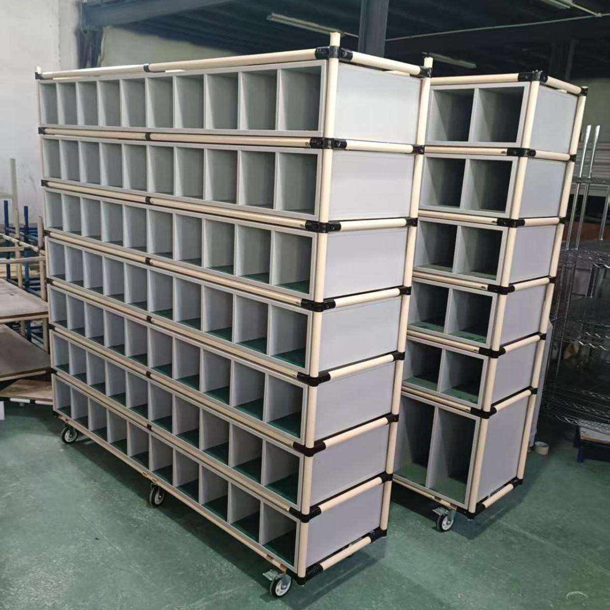 线棒多层储物架 精益管样品展示架 复合管物料存放架 可移动