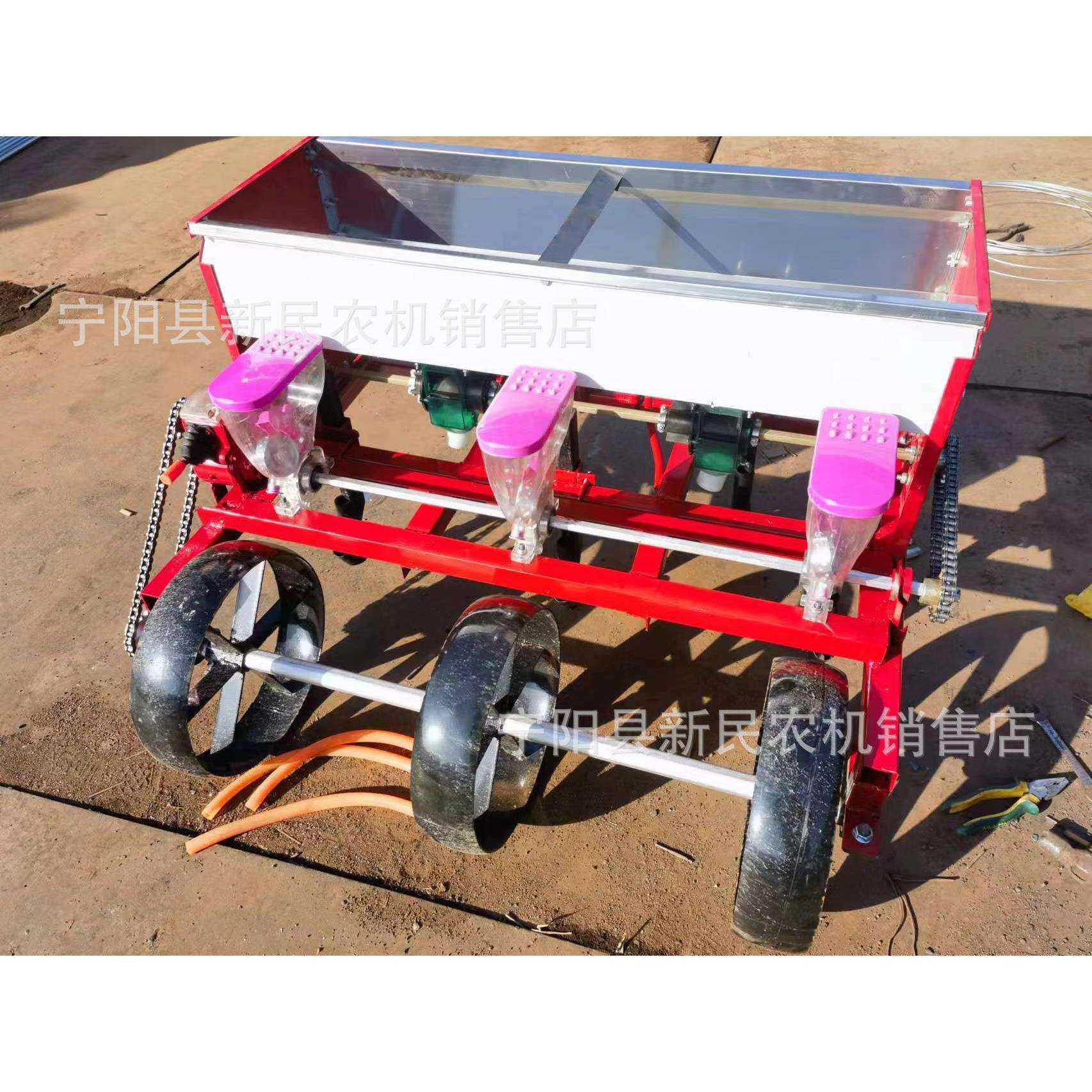 手扶拖拉机带谷子播种机5行高粱播种机有视频3行4行可以加施肥箱