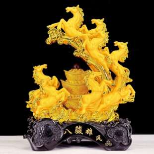 八骏雄风金马摆件十二生肖马摆件酒柜电视柜装饰品树脂工艺品