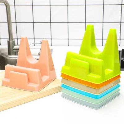 炫彩多用途带接水盘接油槽锅盖架厨房用品塑料砧板架刀架菜板架