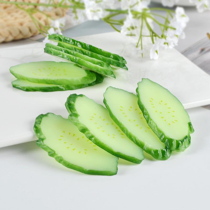 仿真黄瓜片蔬菜果蔬食物模型大号食玩摆件拍摄道具过家家游戏玩具