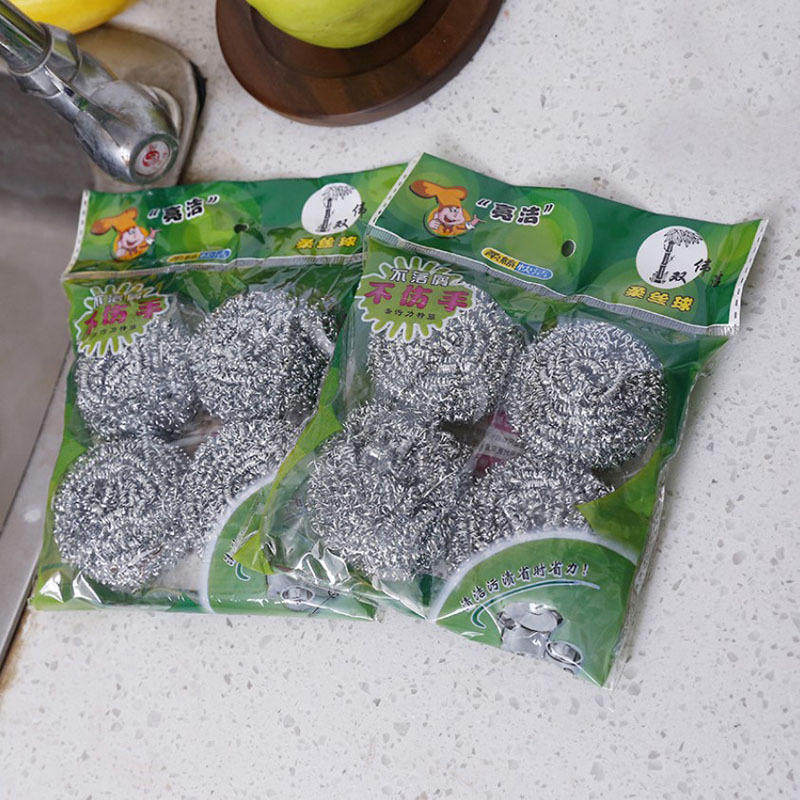 钢丝球清洁球刷锅洗碗带柄清洗球不掉丝刷锅球厨房不锈钢家用不锈
