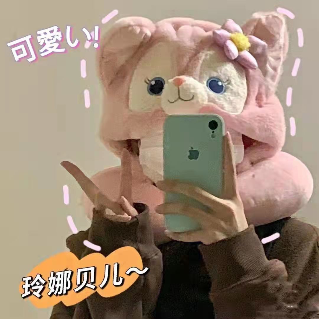 可爱卡通毛绒连帽U型枕