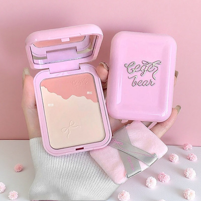 Gege bear清透提亮腮红粉饼自然清透妈生好气色磨皮定妆黄皮显白