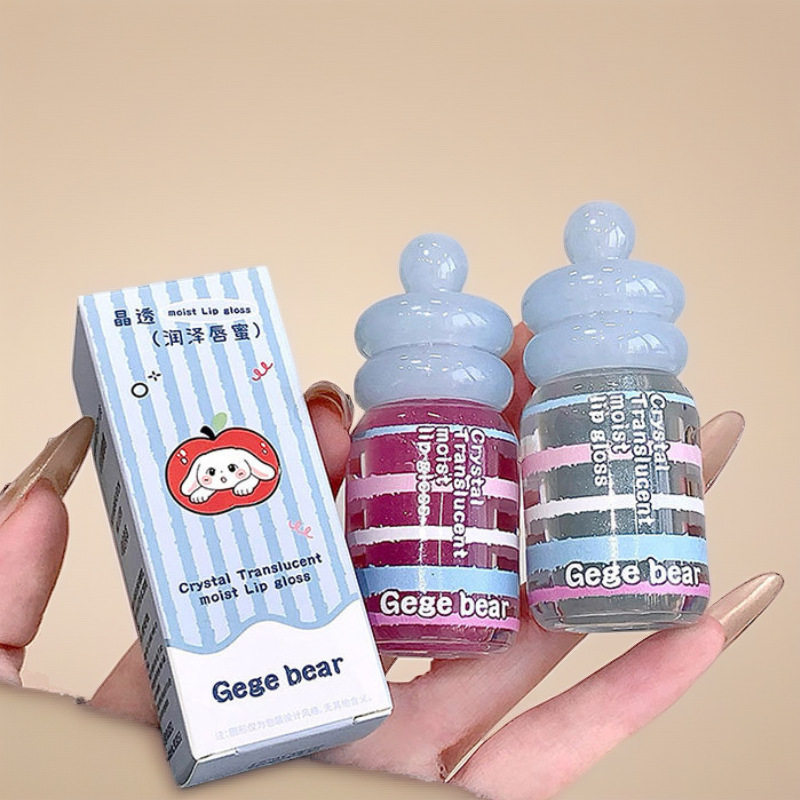Gege bear晶透润泽唇蜜补水清透轻盈透明珠光水润细闪玻璃嘟嘟唇