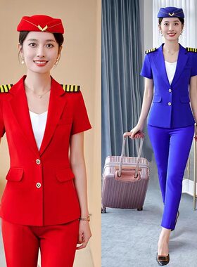 航空制服机长服西服职业装套装夏季学院风乘空班服保安礼宾工作服