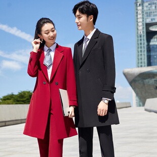 2025秋季女装女风衣中长款中厚气质黑色大衣宝蓝色女士风衣外套