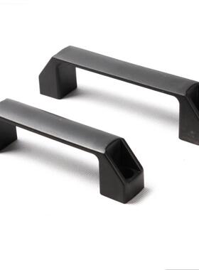 加厚铝合金黑色尼龙拉手抽屉电箱柜门把手明装工业设备工具箱机床