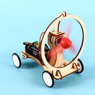 小学生科学实验玩具科技小制作材料电动风力小车F1空气动力赛车