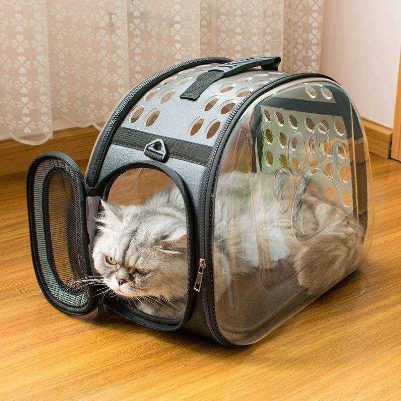 外出犬可折叠便携式狗狗用品包斜跨背透气宠物太空猫透明包中小型