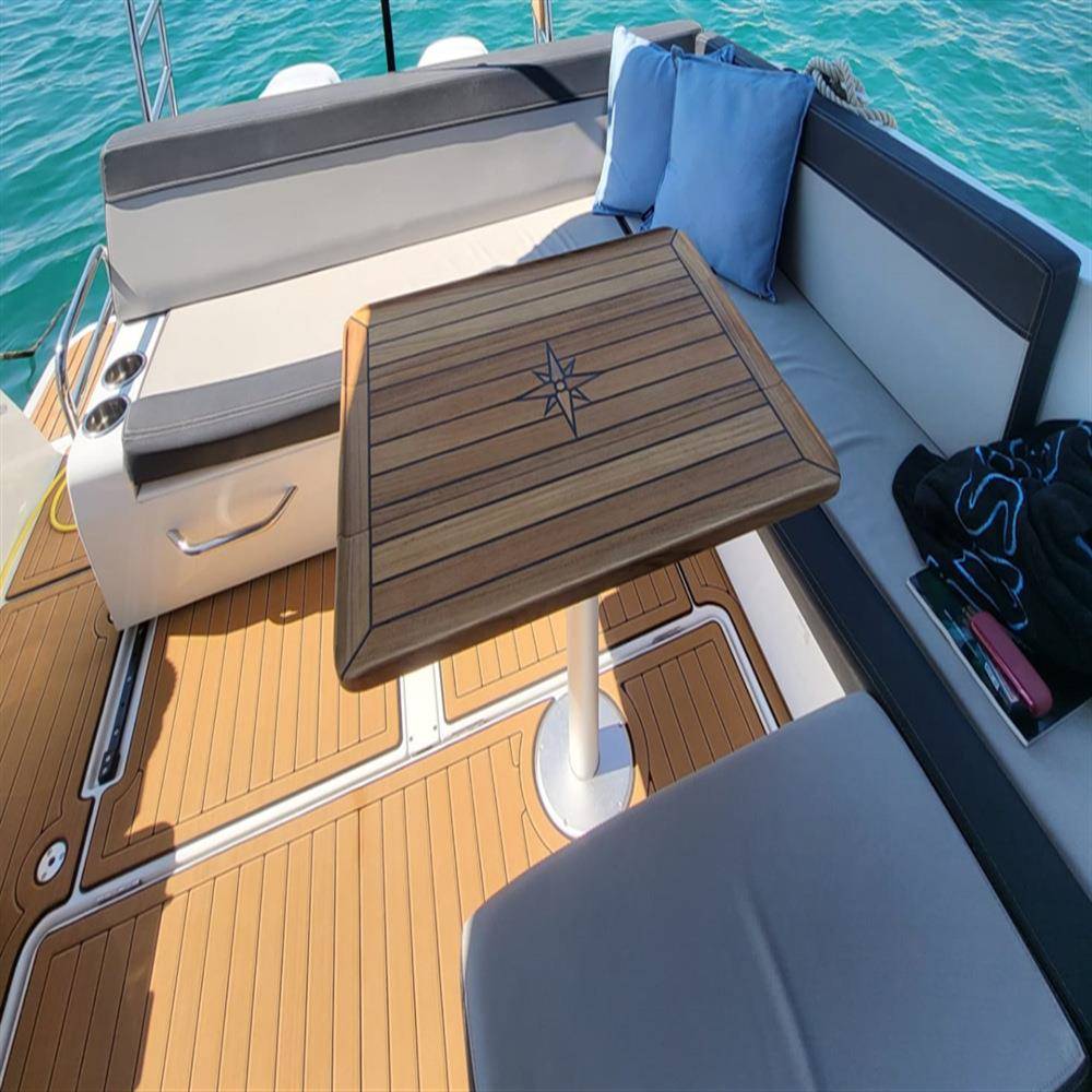 滑动折叠式柚木桌面台面星形图案3个尺寸游艇房车船舶配件