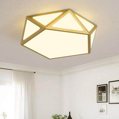 吸顶灯现代简约创意金色儿童房卧室灯北欧书房过道led客厅灯具