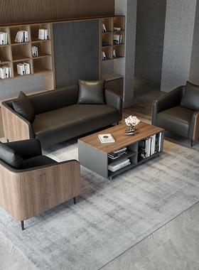 办公沙发简约接待会客洽谈室商务三人位办公室接待室茶几组合套装
