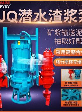 ZGTPYBY大型无堵塞ZJQ潜水抽沙泵清淤泥浆泵搅拌式渣浆泵吸沙泵