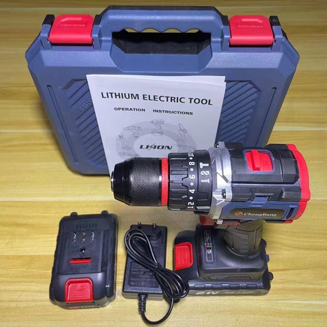 外贸锂电21V冲击无刷手电钻231030D