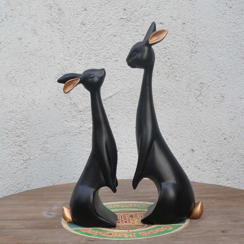 现代家居  客厅摆件  情侣兔   装饰品摆设 树脂艺术