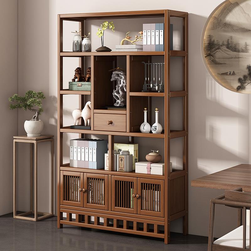 博古架非实木中式复古茶柜置物架茶室多宝阁多层摆件工艺品展示柜