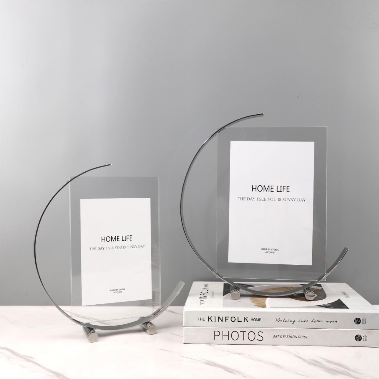 欧式轻奢几何金属相框桌面摆件客厅卧室书房电视柜软装家居装饰品