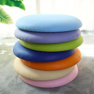 定制圆形皮革软包坐垫克莱因蓝圆垫飘窗台防水奶茶店水泥石凳垫子