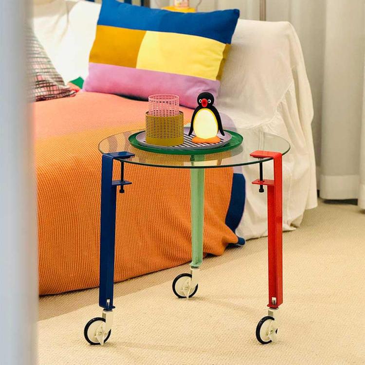 薯友桌脚支架茶几桌腿diy边几彩色免打孔免钉脚架带轮子桌面支撑