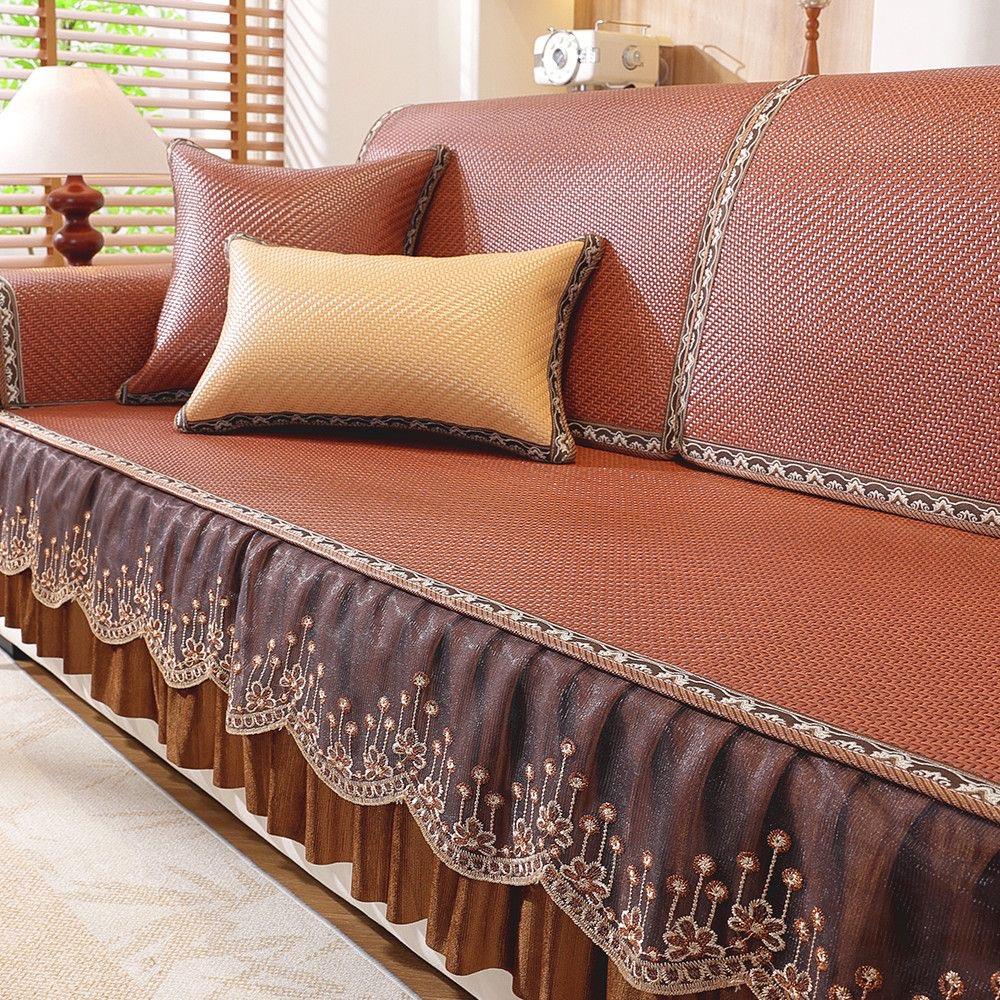 藤席沙发垫夏季防滑凉席坐垫子夏天凉垫2025新款欧式沙发套罩定做