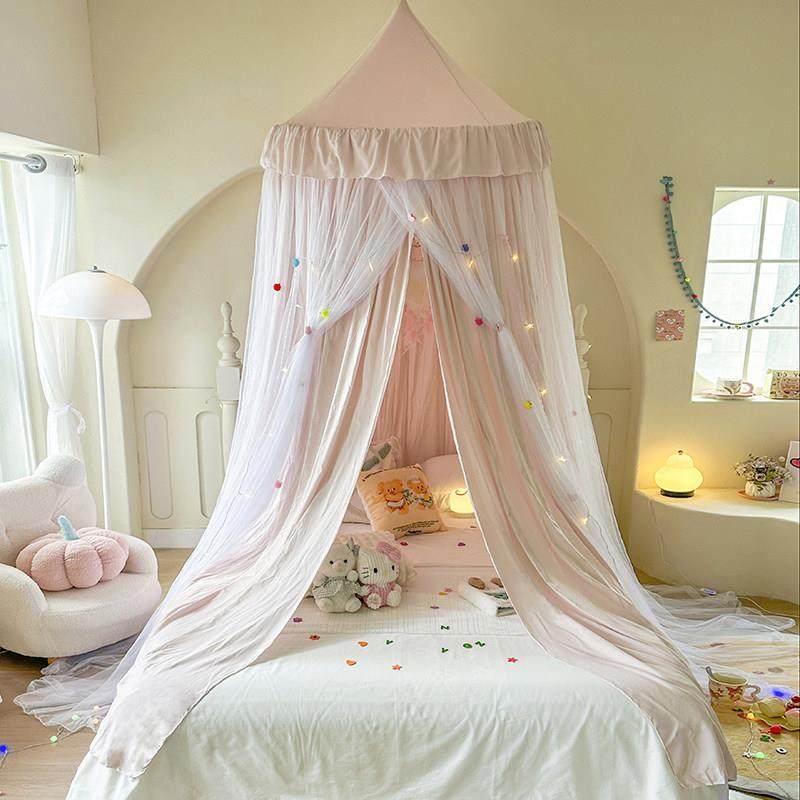 儿童蚊帐床幔公主风家用一体式双层遮光防尘挡风抗寒圆顶吊挂家用,床上用品,蚊帐,淘宝优惠券,粉丝福利购,淘宝优惠卷