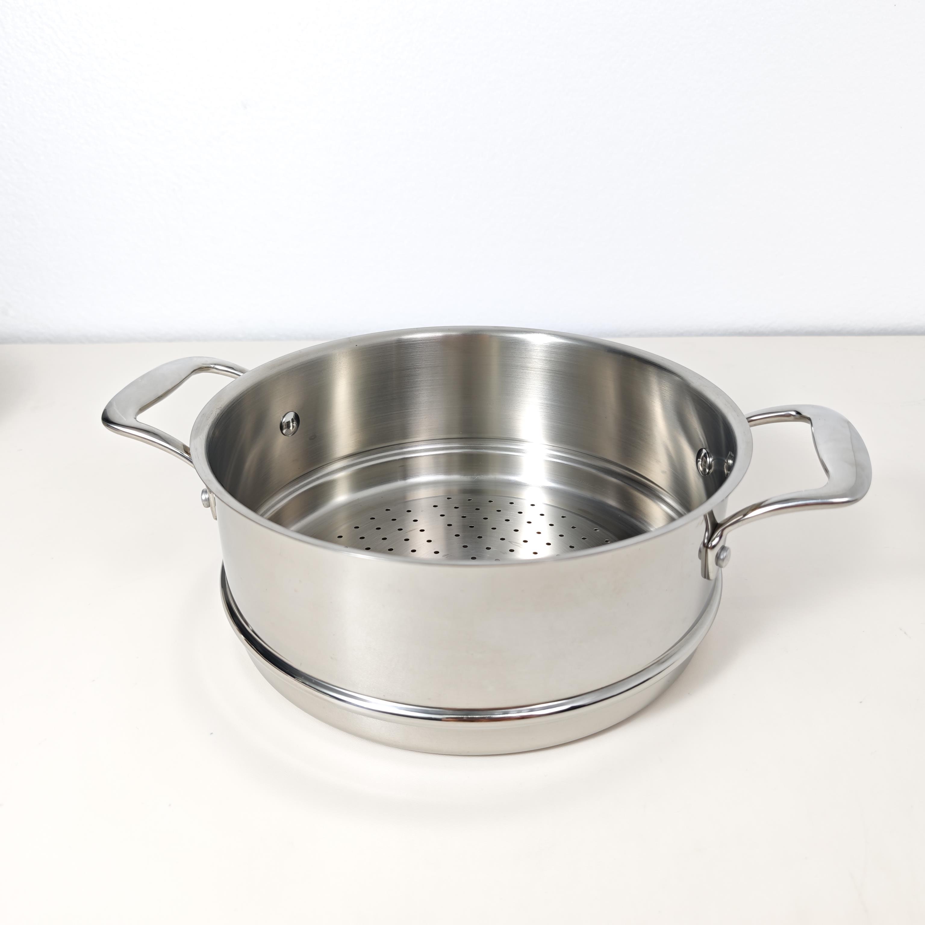 高品质24/28cm双耳18/10不锈钢蒸笼多功能蒸屉蒸格蒸锅家用加厚