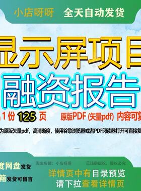 显示屏项目融资报告125页 项目报告资料文档显示屏优质可复制文