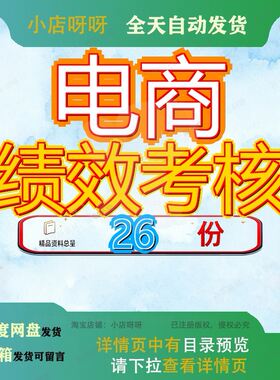 电商绩效考核方案员工商方新颖各岗位KPI表及工作职责企业及制度