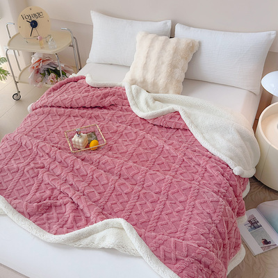 雪 羊羔绒毛毯加厚冬季沙发盖毯午休办公室午睡毯加绒毯子小毛绒