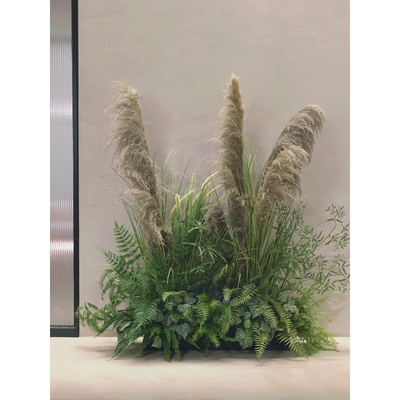 新款一体式芦苇草仿真花植物假树室内客厅仿生绿植造景直播间装饰
