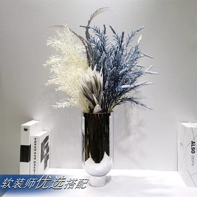 轻奢仿真花艺样板房间软装花器插花套装酒店别墅客厅前台摆件花束