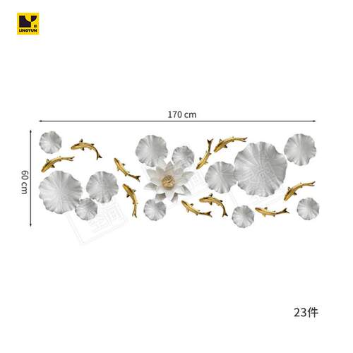 vhm7客厅陶瓷墙壁挂饰立体墙饰鱼新中式创意背景墙上卧室墙面装饰
