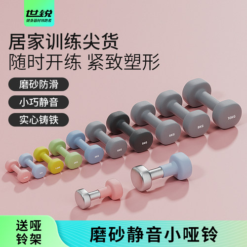 家用磨砂防滑静音小哑铃纯铁