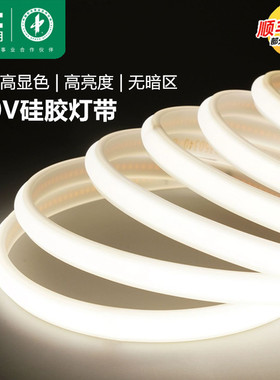 雷士照明cob灯带客厅氛围超亮led软灯条220v高压柔性硅胶线形灯带