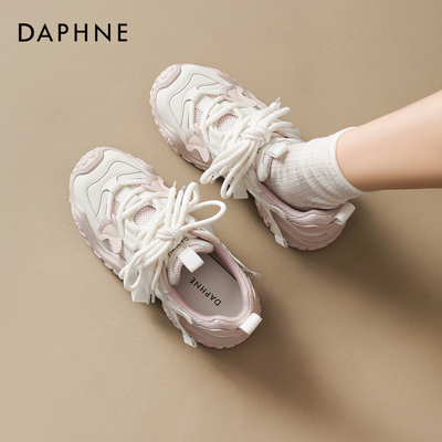 达芙妮厚底增高老爹鞋女款透气