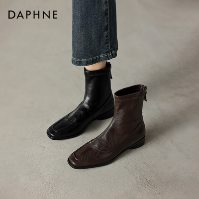 达芙妮2025新款秋季复古短靴