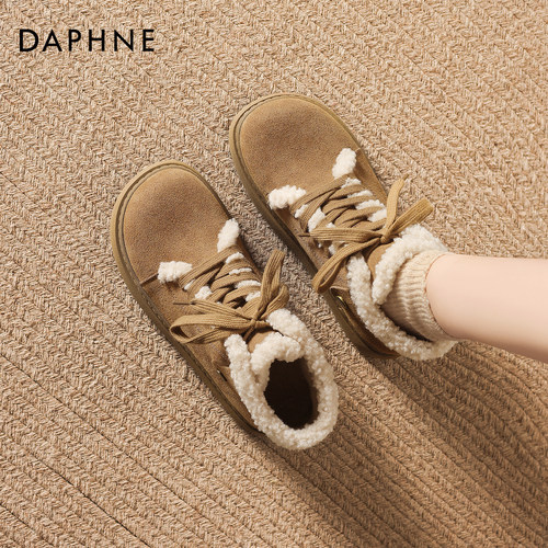 达芙妮2025新款冬季毛绒雪地靴