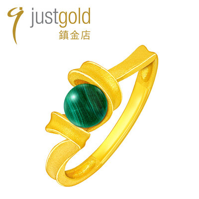 justgold镇金店5G工艺舞动飞旋黄金足金戒指1727801Y