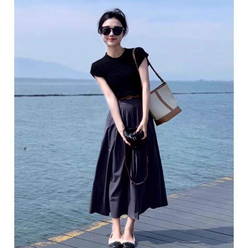 欧洲站夏季气质减龄穿搭套装活泼俏皮休闲时尚裙子职业两件套女装