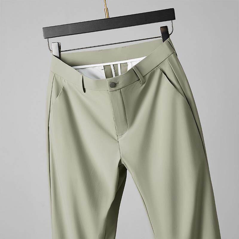 MAROLIO~夏季薄款冰丝男士休闲裤修身直筒垂感西裤凉感速干长裤