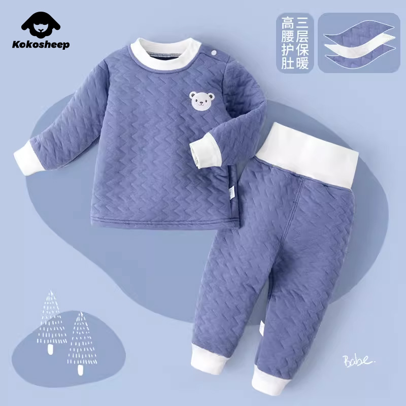 加绒加厚保暖套装男女宝宝
