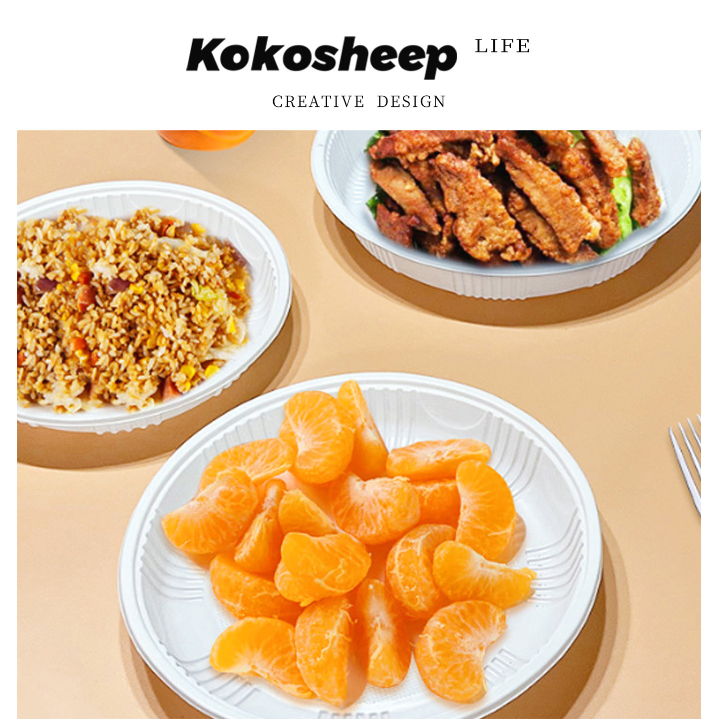 KoKosheep一次性盘子塑料碟子家用果盘烧烤餐 | 嫂另