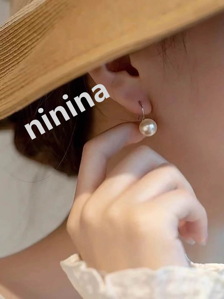 NININA高跟鞋耳钩珍珠耳钉