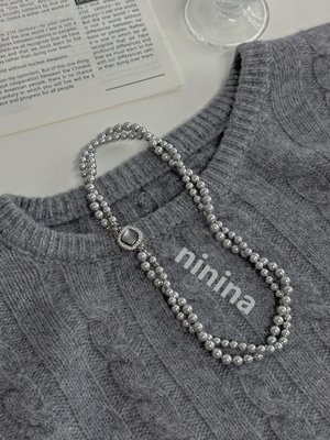NININA双层叠戴珍珠项链