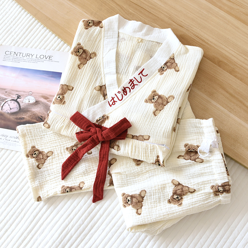 纯棉纱布月子服春秋薄款网红哺乳睡衣夏季怀孕妇产后喂奶待产家居