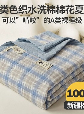 新疆全棉棉花夏被空调被夏凉被纯棉被子春秋棉被芯可机洗2.024新
